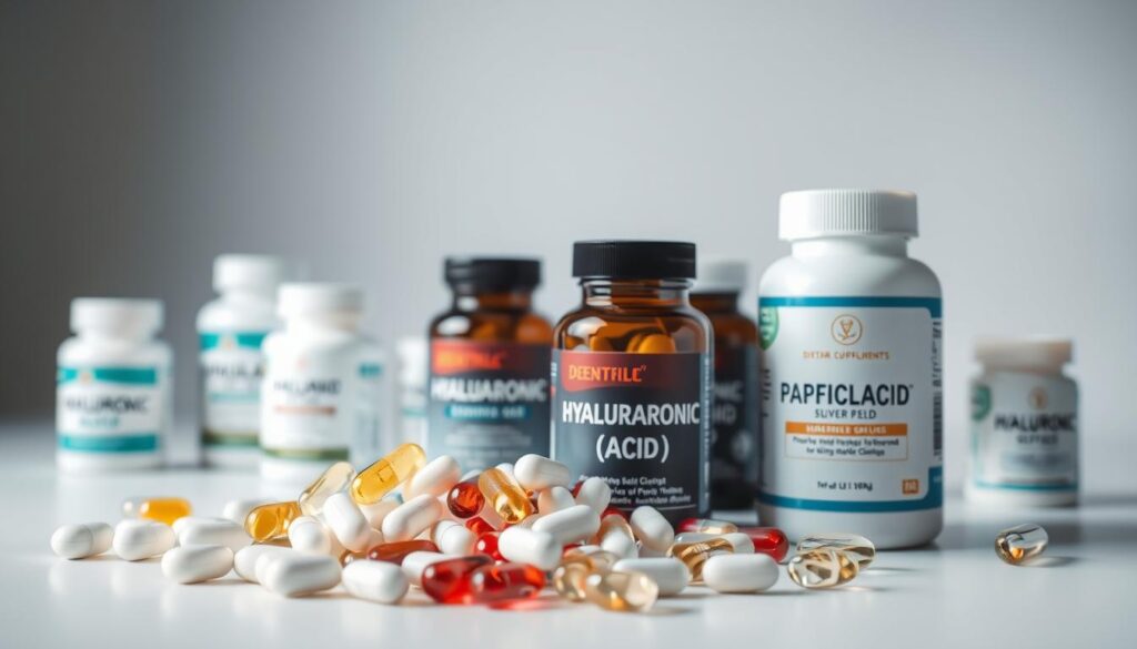 výběr doplňku s kyselinou hyaluronovou